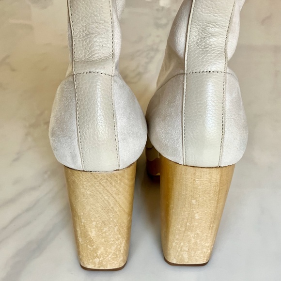 Rachel Comey Pipe Clog Kidskin/Suede Boots in Bone 9.5 EU 40 - Picture 4 of 5